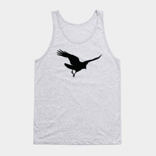 Flying Raven Black Bird Silhouette Tank Top